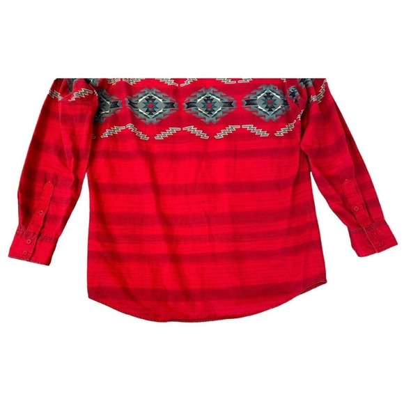 Vtg 80s 90s ROPER Southwestern Cowboy Shirt Aztec Button Down Long Sleeve Top L - Picture 6 of 7